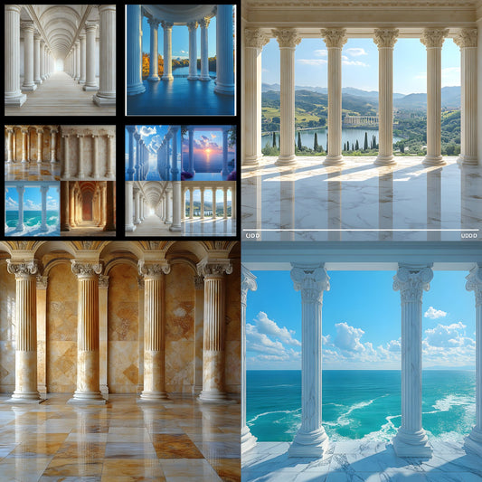 Roman Pillar Photography Backdrop, Greek Column Digital Background for Fine Art Portraits, Square Format Photo Prop, Ancient Architecture Inspired Image