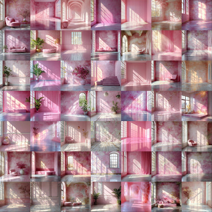 Pink Pastel Backdrops - Room Interiors, Photography Backdrops, Pastel Rooms, Maternity Digital Backdrop, Wedding Studio Overlays