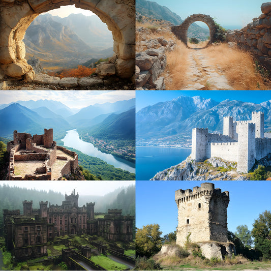 Abandoned Castle Backdrop, European Ruins Background, Photography Digital Download, Fantasy Photo, Medieval Scene, Images