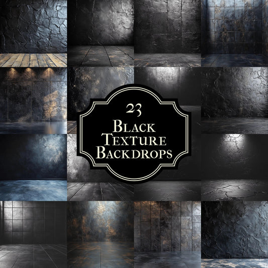 Black Texture Backdrops - Master Overlays, Photoshop & Digital Art Backgrounds - Textured Background, Photography Backdrops