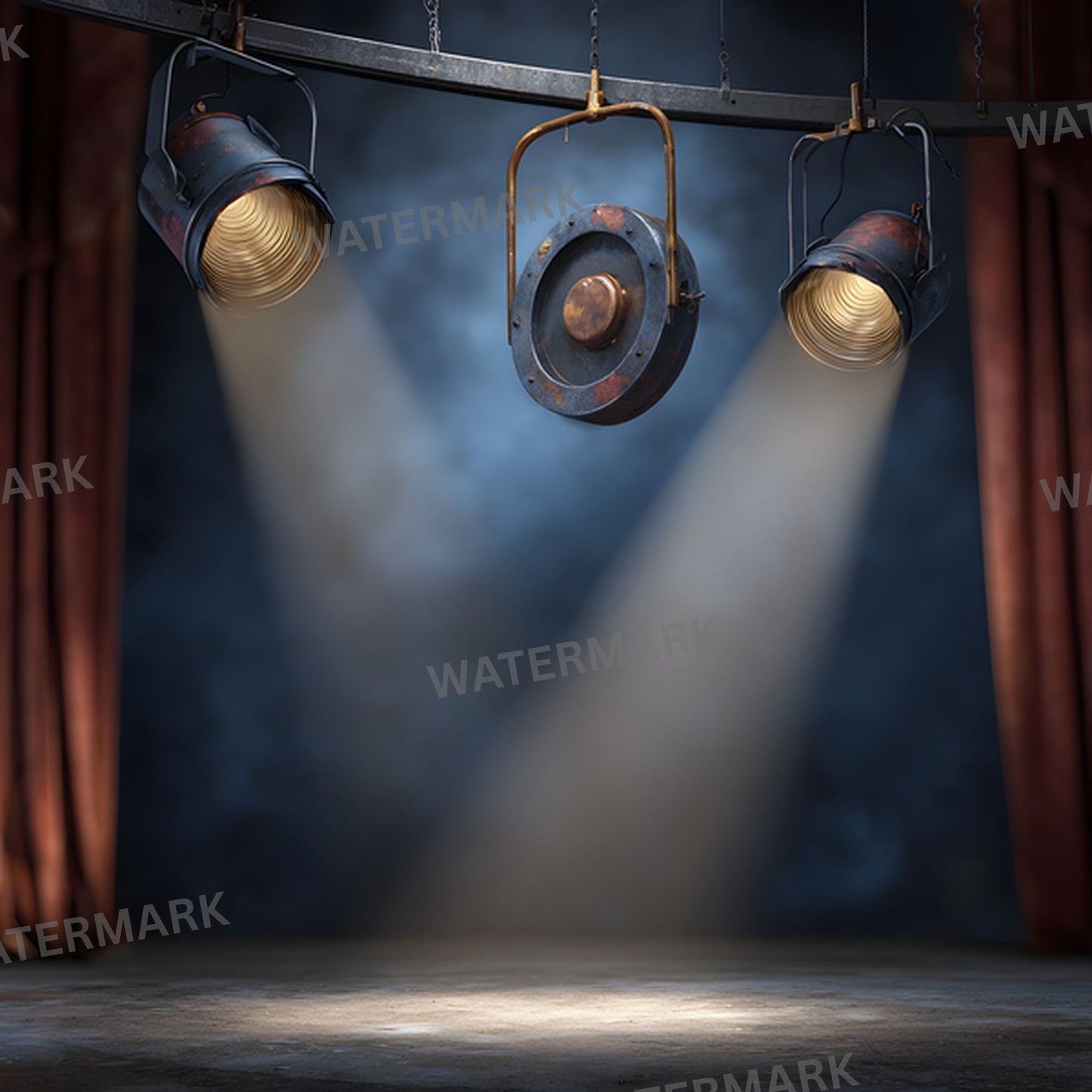 Stage Spotlight Chandelier Digital Backdrop, Photography Background, Theater Stage, Concert Backdrop, Square Image, Digital Download