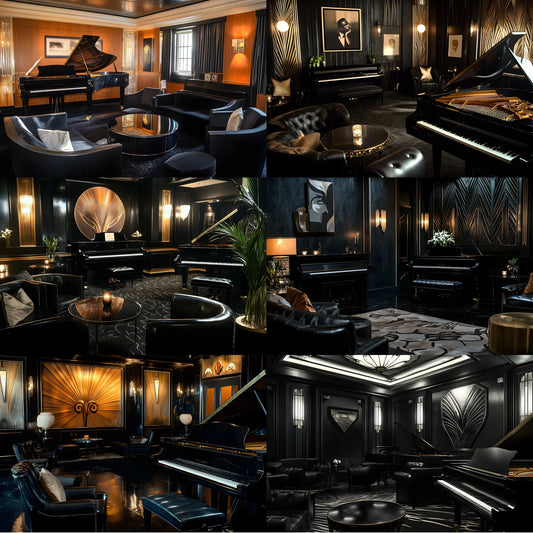 Jazz Lounge Digital Backdrop Set, Sophisticated Music Venue Backgrounds, Photography Backdrops, Musician Photo Booth, Printable Jazz Club Scenes