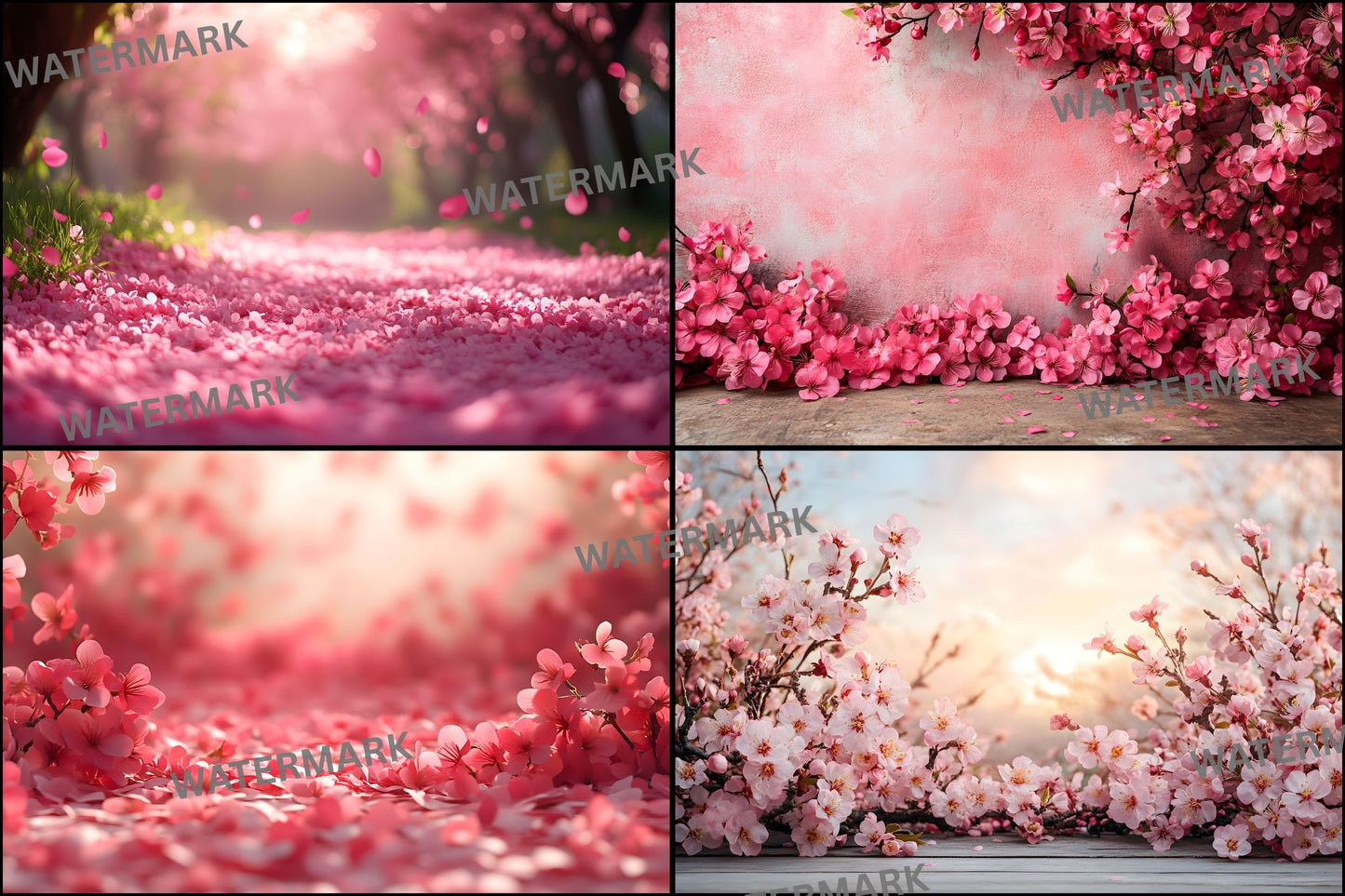 Spring Flower Photography Backdrop, Floral Garden Digital Background, Springtime Scene for Portrait Photoshoot, Outdoor Nature Photo Prop, Ratio