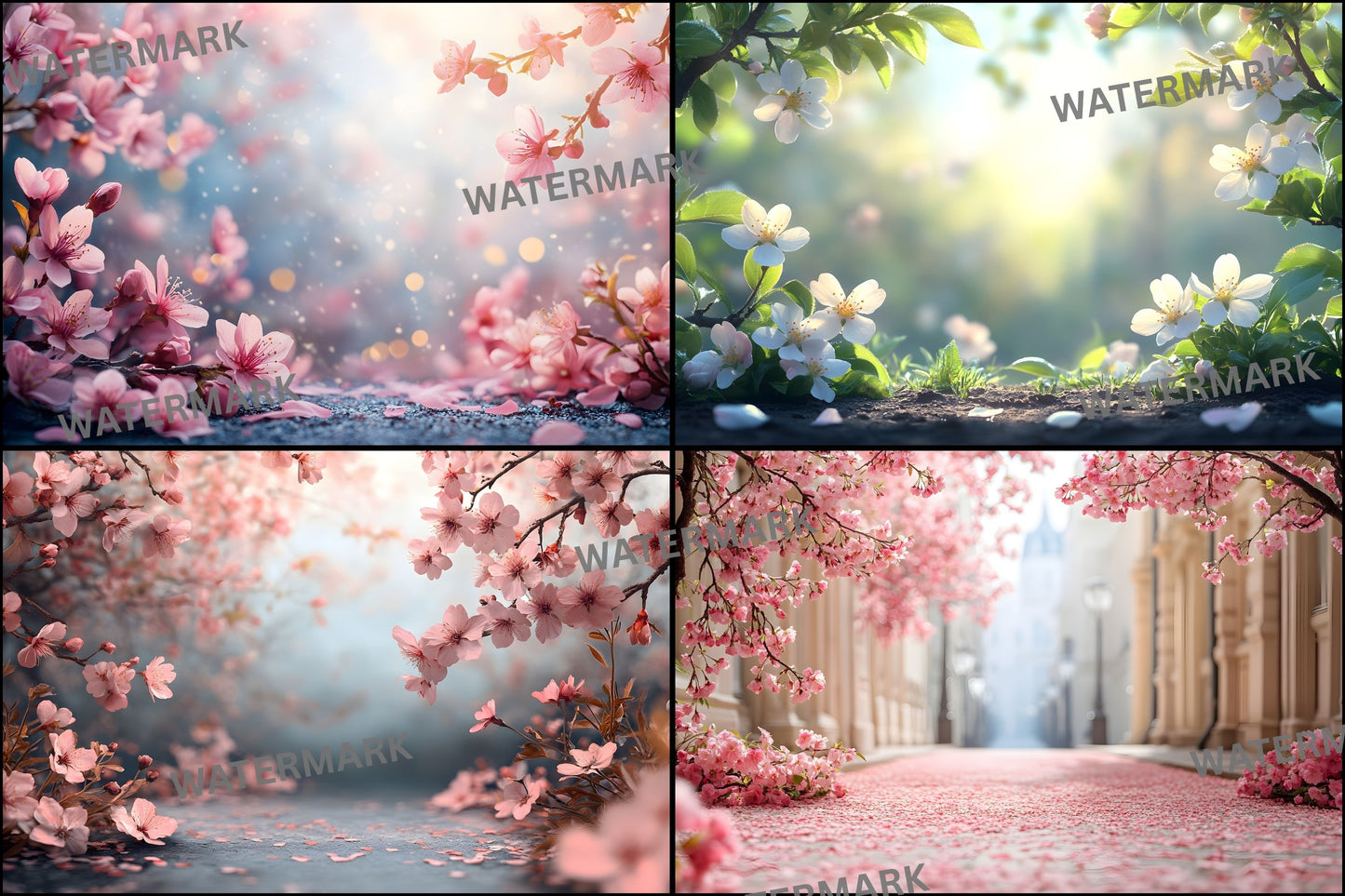 Spring Flower Photography Backdrop, Floral Garden Digital Background, Springtime Scene for Portrait Photoshoot, Outdoor Nature Photo Prop, Ratio