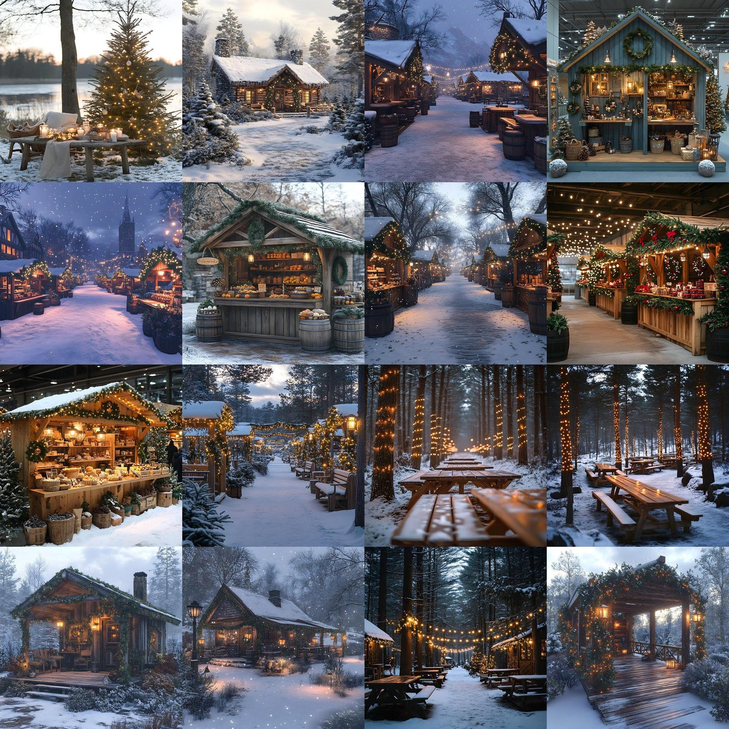 Enchanting Nordic Christmas Backdrops - Festive Winter Wonderland Scenes for Holiday Photography, Digital Art, Kids, Family Portraits