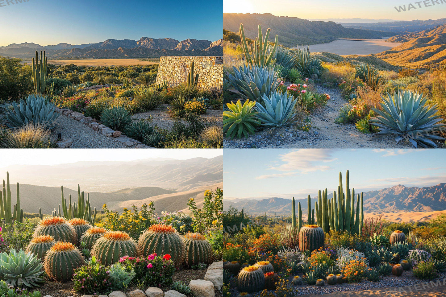 Desert Oasis Botanical Digital Backdrops Props: Lush Flatlay Backdrops, Large Photograph Backdrops, Backdrops - Photography Backgrounds