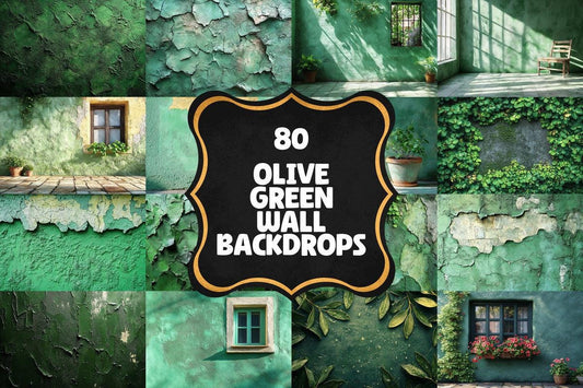 Olive Green Wall Backdrops for Photography  Digital Art - Warm Aesthetic PNGs 00x00px - Perfect for Creatives  Designers