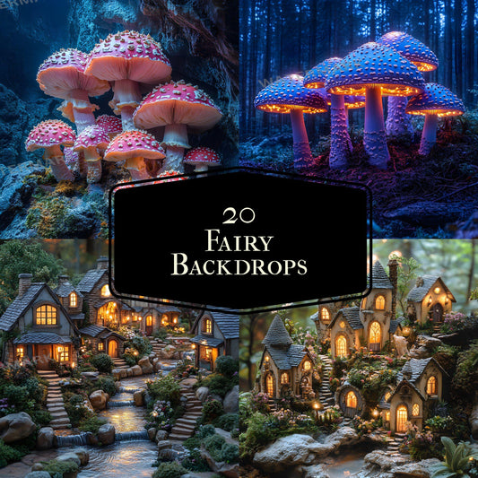 Enchanting Fairy Backdrops | Digital Fantasy Backgrounds | Magical Whimsical Fairy Scenes for Photography, Crafts & Digital Art