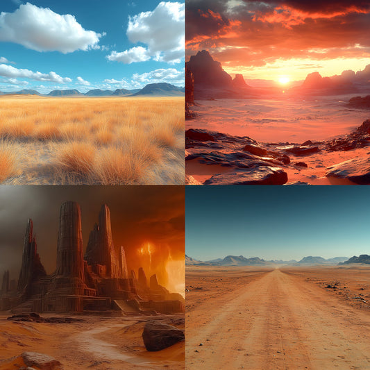 Cyberpunk Desert Digital Backdrop Set, Sci-Fi Backgrounds for Photography, Futuristic Photo Overlays, Blade Runner Inspired, High-Res Images