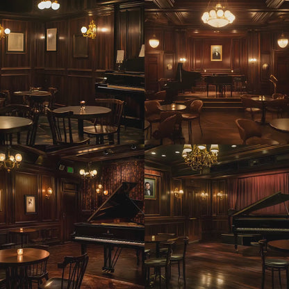Jazz Club Photography Backdrops - 1JPGs | Speakeasy Digital Backgrounds, Piano Bar Photo Overlays, Moody Interior Studio Props